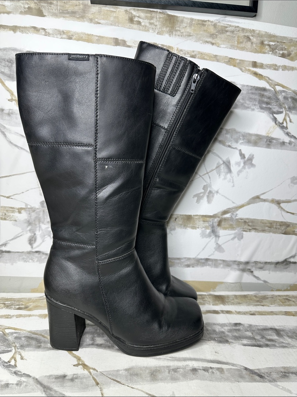 Vintage Y2K Jazzberry Patchwork Campus Boots Wide